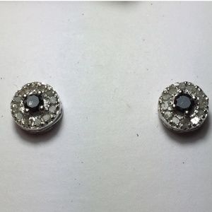 Black diamond cluster earring